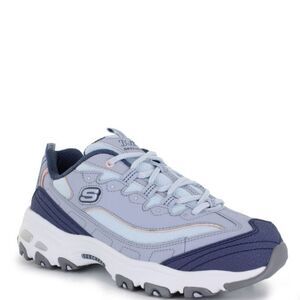 NIB Womens Skechers D'Lites - Popular Vote 150241  Light Blue/Blue/Peach Sz 11